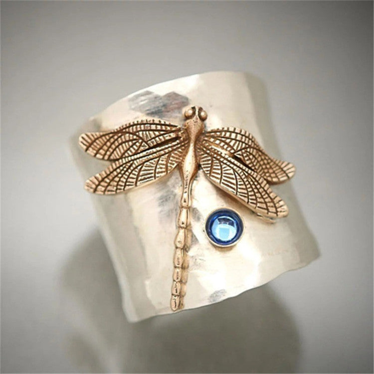 Dragonfly Moonstone Ring