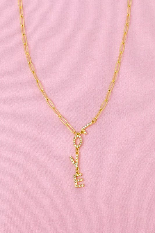 LOVE Dangle Necklace by Metopia Designs