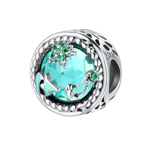 Aquarium Style Aquamarine Charm