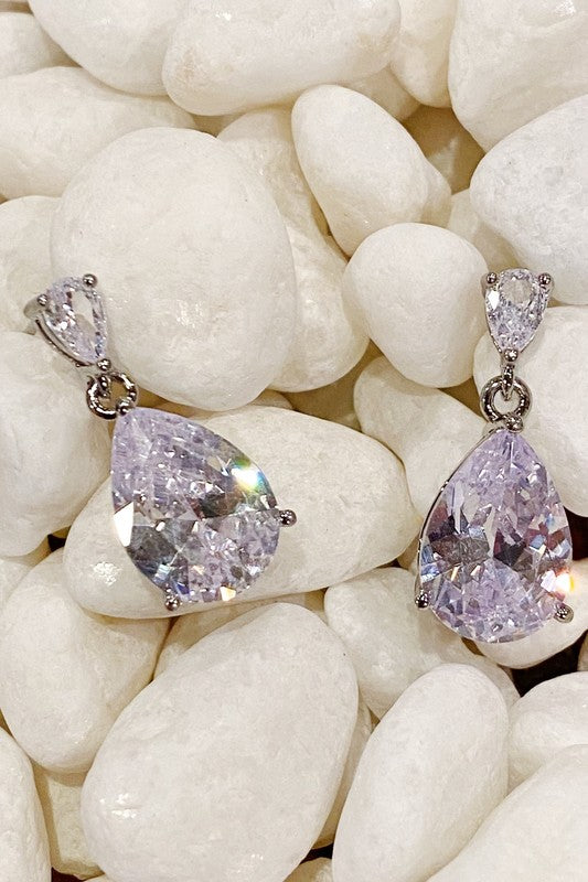 Crystal Teardrop Earrings by Metopia Designs