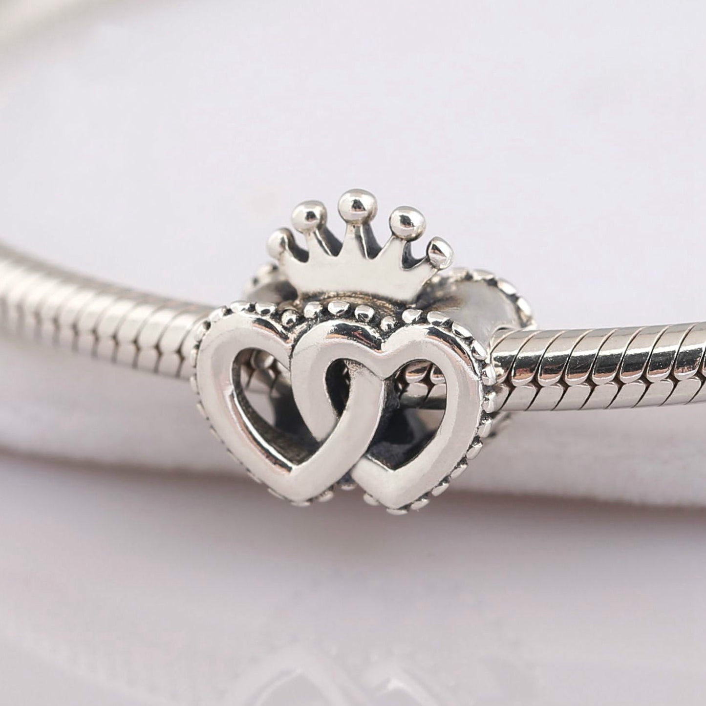 Crowned Two Hearts Charm