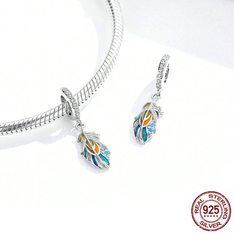 Colorful Feathers Charm