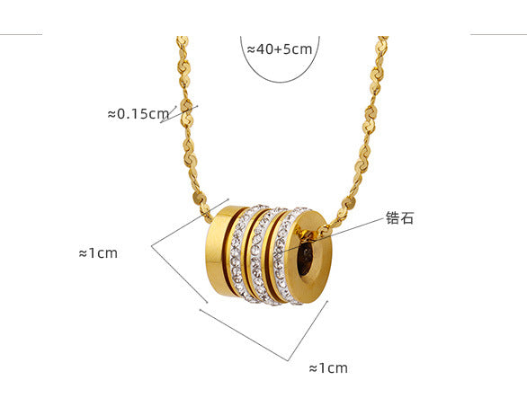 Small Barrel of Sparkling Gold Necklace