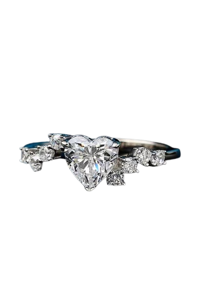 Moissanite Heart Ring