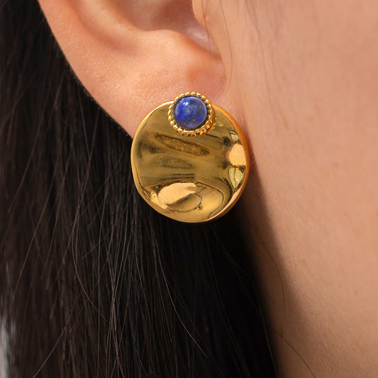 Opulent Azure Round Earrings