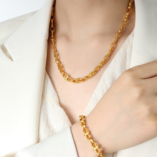 Luxe Chic 18K Gold Chain Jewelry Set