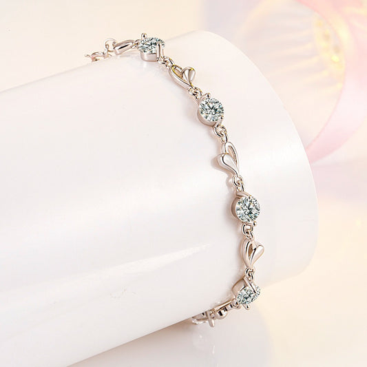 Dainty Moissanite Bracelet by Metopia Designs