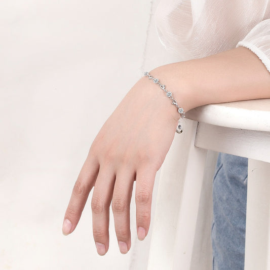 Dainty Moissanite Bracelet by Metopia Designs