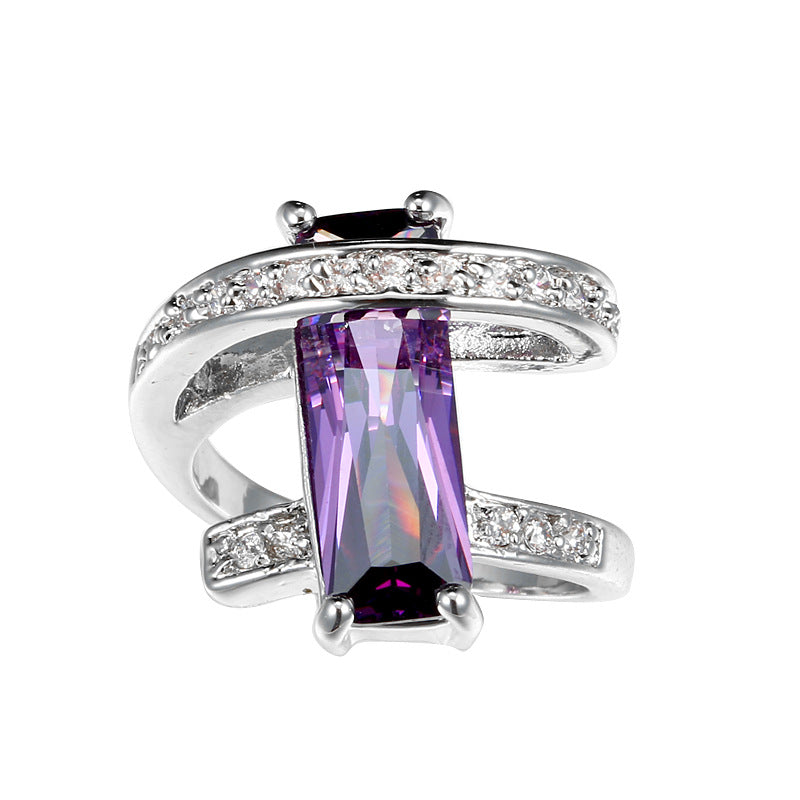 Gemstone Rectangle Glamour Ring