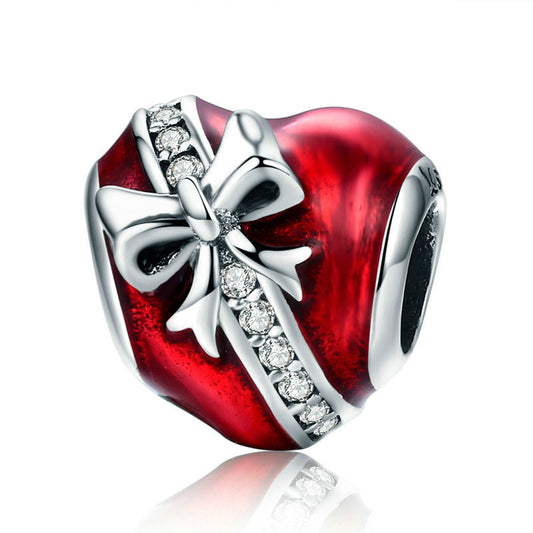 Heart Wrapped with a Bow Charm