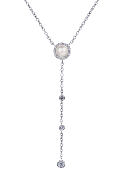 Pearl and Moissanite Cascade