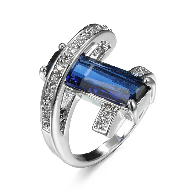 Gemstone Rectangle Glamour Ring