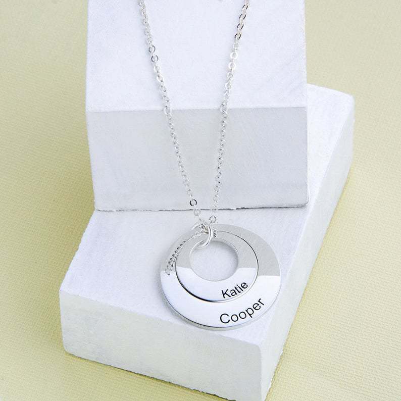 Chic Circle Duo Personalized Necklace