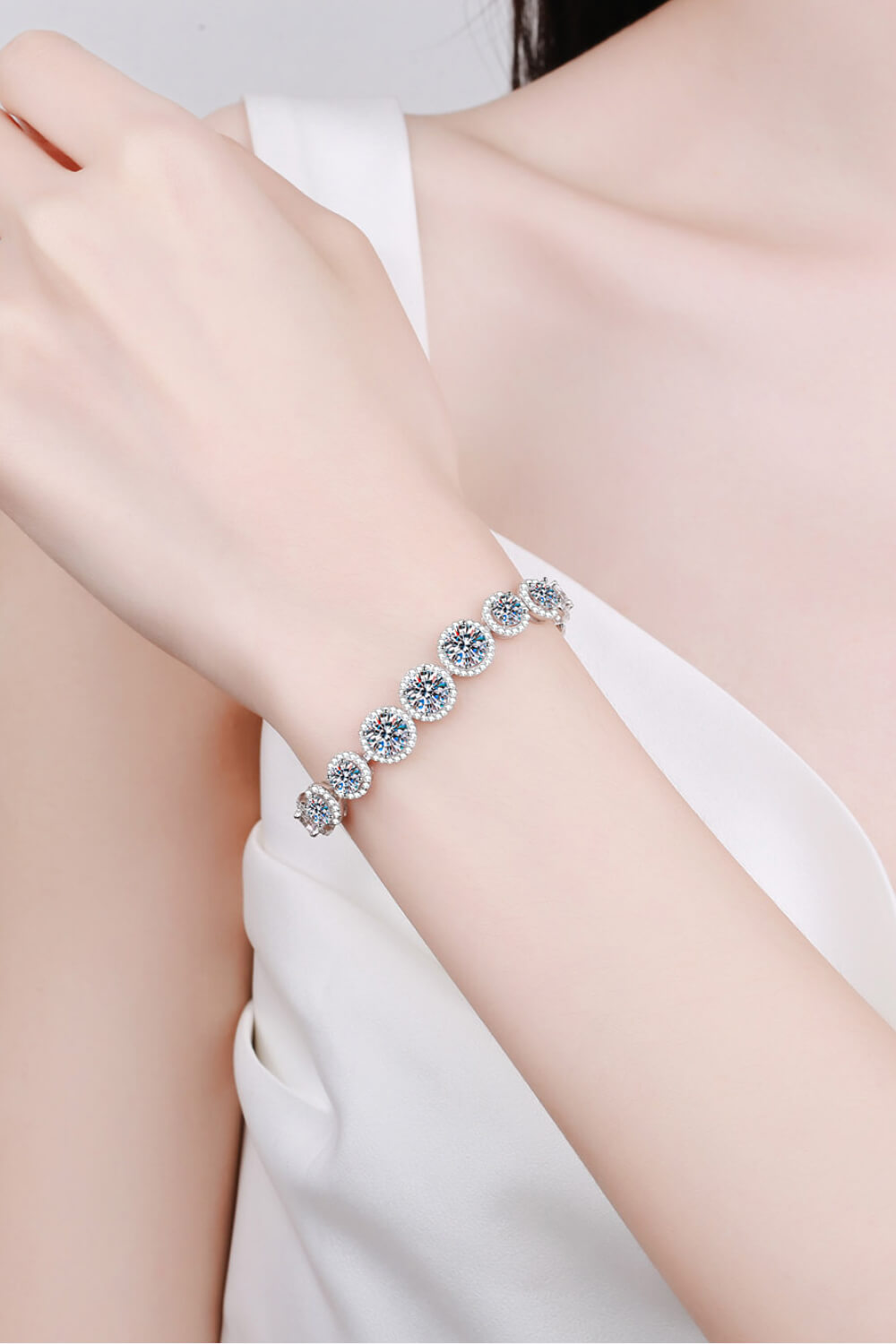 10.4 Carat Luxury Moissanite Bracelet by Metopia Designs