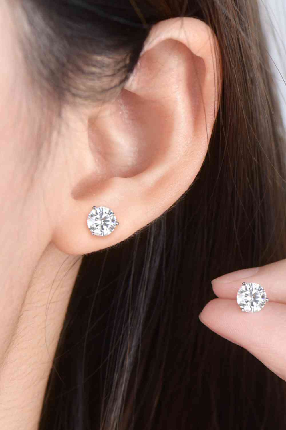 Moissanite Stud Earrings by Metopia Designs