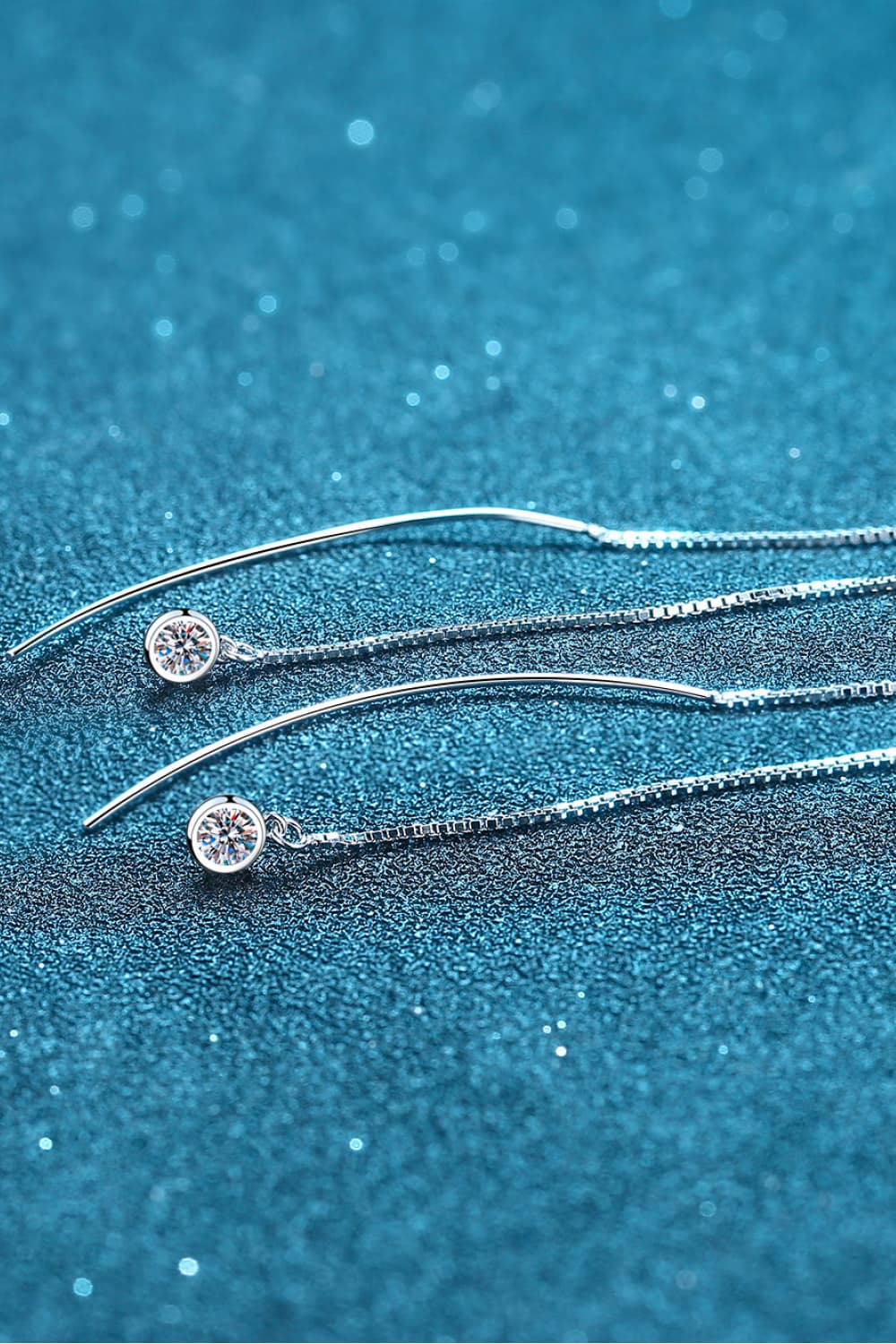 Ethereal Moissanite Threader Earrings by Metopia Designs